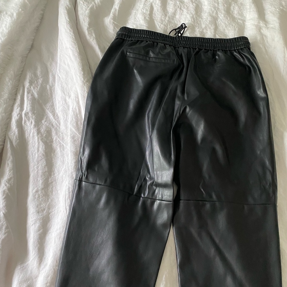 Pleather pants elastic waste